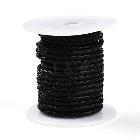 Braided Cowhide Leather Cord NWIR-N005-01C-6mm-1