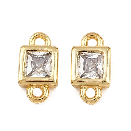 Brass Pave Clear Cubic Zirconia Connector Charms KK-A269-25G-1