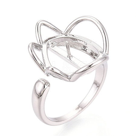 Flower Brass Cup Peg Ring Settings KK-N274-39P-1