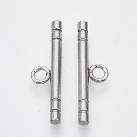 201 Stainless Steel Toggle Clasps Parts STAS-R099-01-1