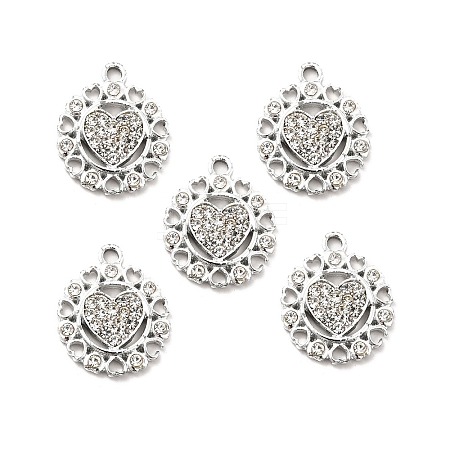 Alloy Rhinestone Pendants ALRI-C007-34P-1