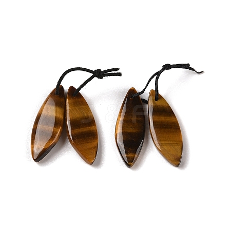 2Pcs Natural Tiger Eye Pendants G-A228-03A-1