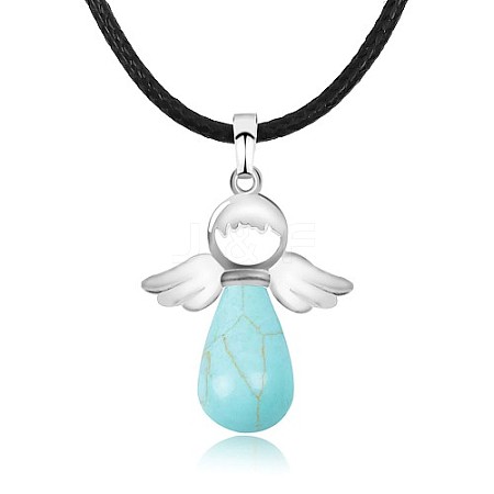 Angel Synthetic Turquoise Pendant Necklaces OH8264-12-1