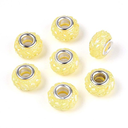 Opaque Resin European Beads RESI-T057-29L-1