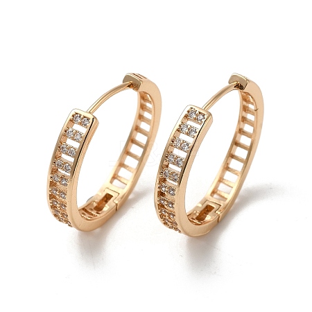 Brass Micro Pave Cubic Zirconia Hoop Earrings for Women EJEW-M238-33KCG-1