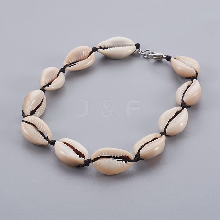 Cowrie Shell Beads Anklets AJEW-AN00233-1