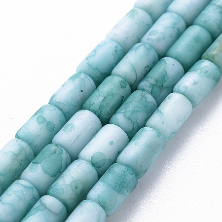 Opaque Baking Painted Crackle Glass Beads Strands FGLA-T004-01G-1