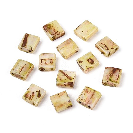 2-Hole Baking Paint Glass Seed Beads SEED-N009-03I-1