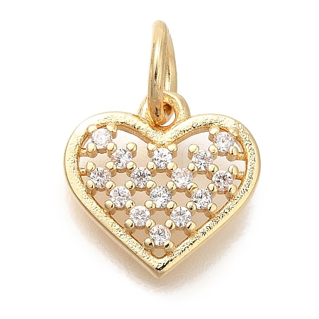 Brass Micro Pave Cubic Zirconia Pendants KK-Q001-10G-1