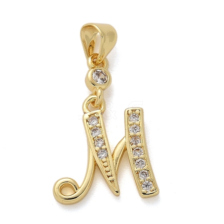 Brass Micro Pave Cubic Zirconia Pendants KK-M319-02G-M-1