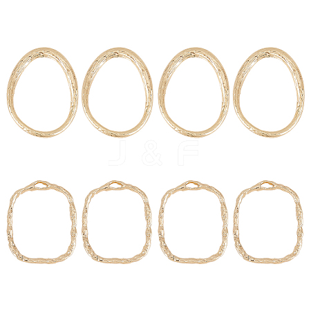 BENECREAT 8pcs 2 style Brass Linking Rings KK-BC0009-28-1