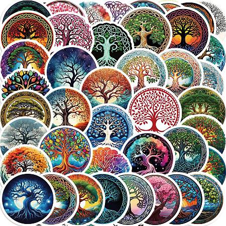 50Pcs Tree PVC Adhesive Waterproof Stickers PW-WG5D551-01-1