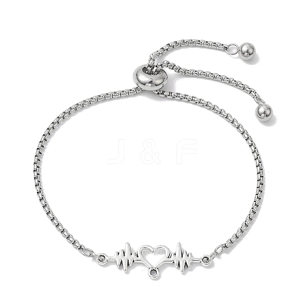 Adjustable 304 Stainless Steel Box Chain Slider Bracelets BJEW-JB10218-1