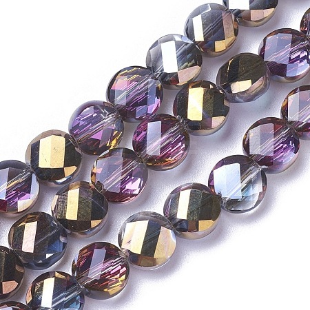 Electroplate Glass Beads Strands X-EGLA-J149-B-HP02-1