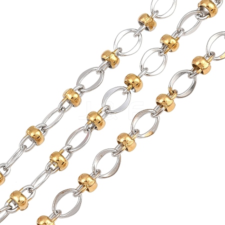 Two Tone 304 Stainless Steel Oval Link Chains CHS-P028-09A-1