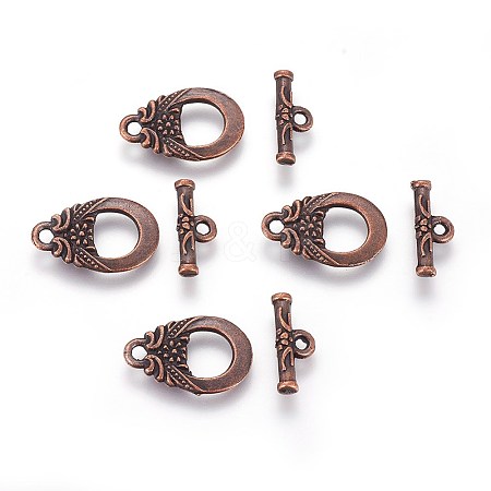 Tibetan Style Alloy Toggle Clasps PALLOY-J471-15R-1
