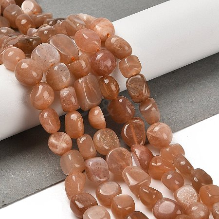 Natural Peach Moonstone Beads Strands G-P497-01E-69B-1