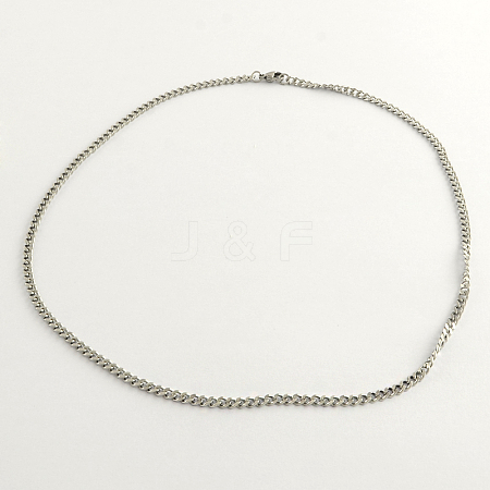 Tarnish Resistant 304 Stainless Steel Curb Chain Necklaces NJEW-R223-03-1