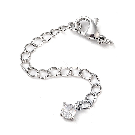 Brass with Cubic Zirconia Chain Extender LS-KK-B102-43P-1
