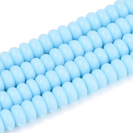 Opaque Spray Painted Glass Beads GLAA-ZX008-6mm-18J-1