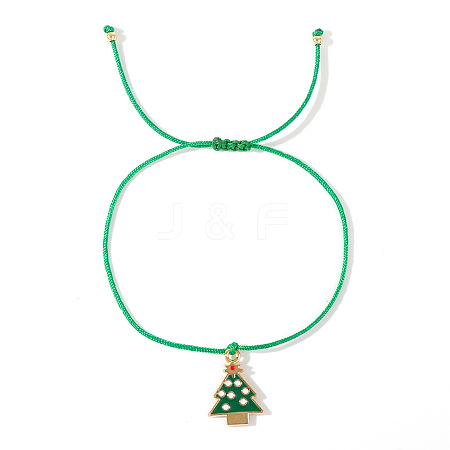 Christmas Alloy Enamel Charm Brided Cord Bracelets ZI9158-3-1