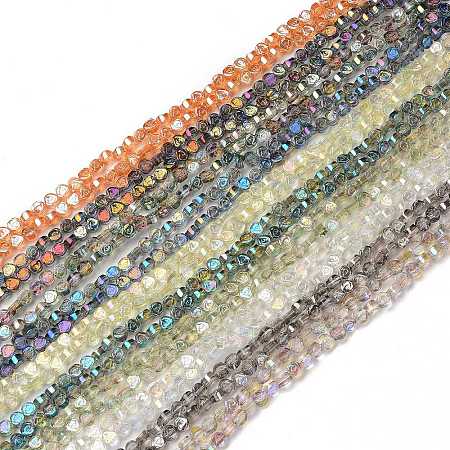 Electroplate Transparent Glass Beads Strands EGLA-L044-A-1