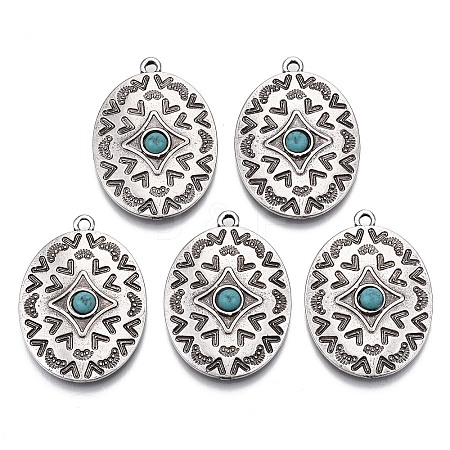 Tibetan Style Alloy Pendants PALLOY-R113-16TAS-NR-1