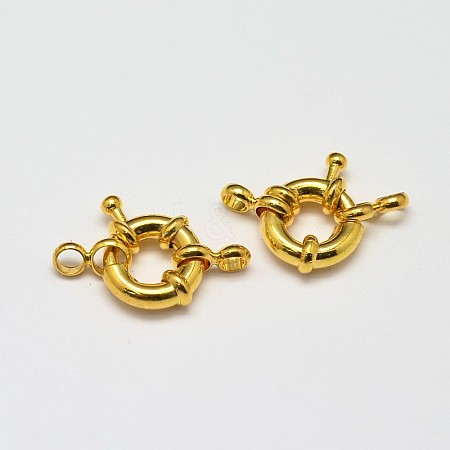 Rack Plating and PVD Vacuum Plating Brass Spring Ring Clasps KK-I598-12G-RS-1