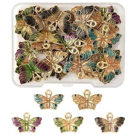 25Pcs 5 Colors Alloy Enamel Pendants ENAM-FS0003-30-1