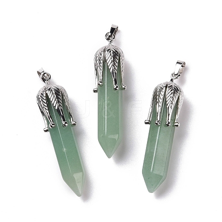 Natural Green Aventurinee Big Pointed Pendants G-E059-03AS-05-1