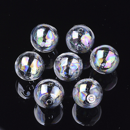 Handmade Blown Glass Globe Beads DH017J-1-25mm-AB-1