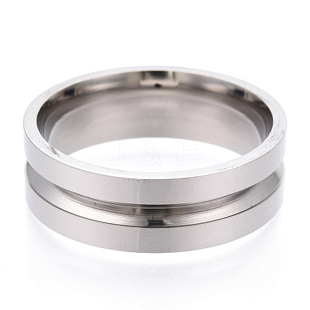 201 Stainless Steel Grooved Finger Ring Settings STAS-WH0039-12G-P-1