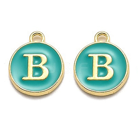 Golden Plated Alloy Enamel Charms X-ENAM-Q437-15B-1