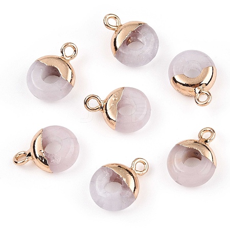 Natural Rose Quartz Flat Round/Donut Charms G-I347-17-1
