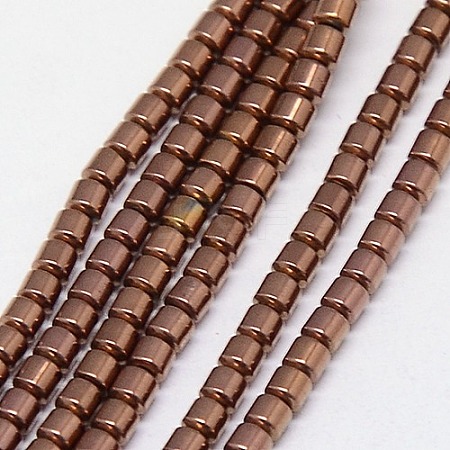 Electroplate Non-magnetic Synthetic Hematite Beads Strands G-J163-3x3mm-01-1