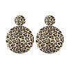 Leopard Print Alloy Dangle Stud Earrings EJEW-K304-01C-G-5