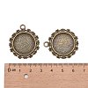 Vintage Flat Round Alloy Pendant Cabochon Settings PALLOY-N0088-66AB-NF-3
