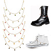 12Pcs 6 Colors Alloy Glass Rhinestone Shoe Chains HJEW-DR00105-1