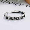 Leaf 925 Sterling Silver Adjustable Finger Rings FS-WG9DE26-01-2