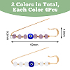 DICOSMETIC 8Pcs 2 Colors Iron Kilt Pins JEWB-DC0001-13-2
