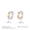 Two Tone 304 Stainless Steel Rhinestone Hoop Earrings for Women OJ2357-2-1