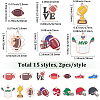 30Pcs 15 Styles Rugby Theme Alloy Enamel Pendants ENAM-SC0007-86-2