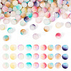 198Pcs 9 Colors Frosted Baking Paint Crackle Glass Beads with Glitter Powder DGLA-TA0001-23-1