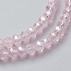 Electroplate Glass Beads Strands X-EGLA-F124-FR-B05-3