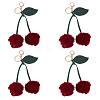 Cherry Imitation Leather Fibre Soft Pendant Decorations AJEW-WH0314-761-1