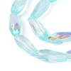 AB Color Plated Transparent Glass Teardrop Beads Strands LS-EGLA-T029-08C-3