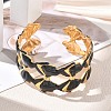 304 Stainless Steel Enamel Cuff Bangles for Women SA-CBAFD7D-04G-1