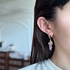 Brass Micro Pave Cubic Zirconia Dangle Earrings WG2D2E7-01-3