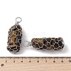 Rack Plating Copper Wire Wrapped Natural Tiger Eye Chip Big Pendants G-C130-01P-01-3