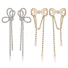 ANATTASOUL 2 Pairs 2 Style Crystal Rhinestone Bowknot Dangle Stud Earrings EJEW-AN0002-31-1